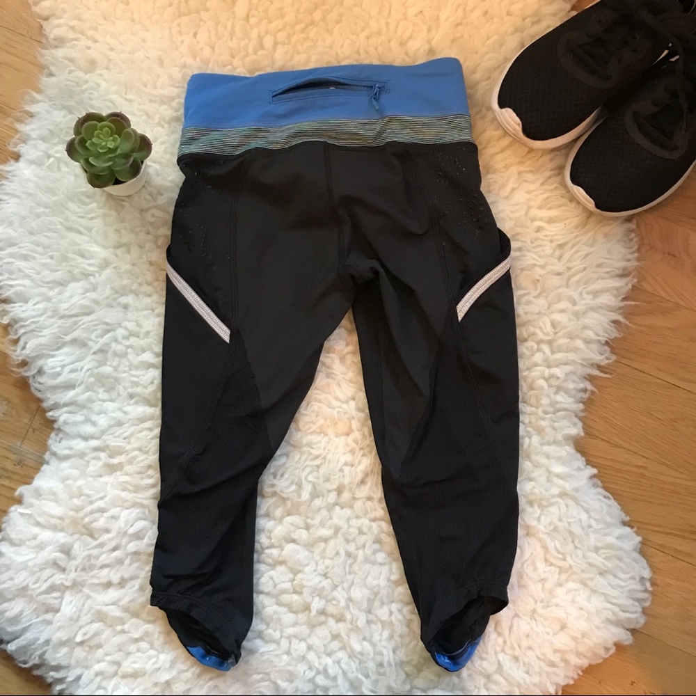 LULULEMON run a marathon Black/blue crops - Picture 2 of 7
